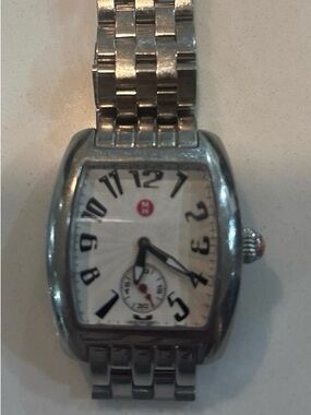 Michele Stainless Steel Silver White Dial Bracelet Watch